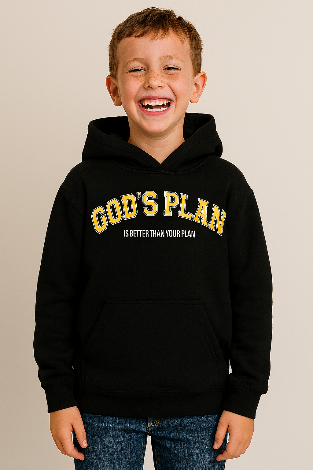 Polerón Infantil Talla 12 Traducción: “El plan de Dios es mejor que tu plan”