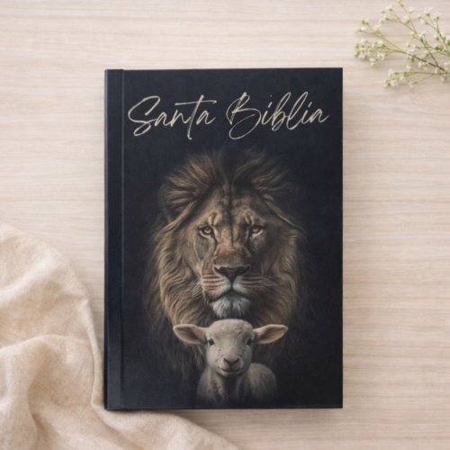 Biblia León y cordero Negra RV1960 compacta