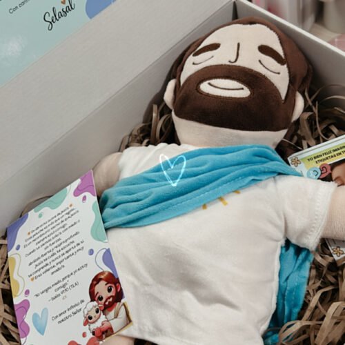Peluche Jesús Respira Celeste