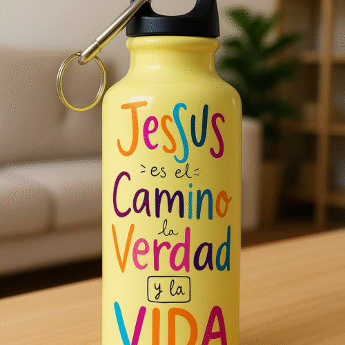 9F276B0B-392A-4D13-8B6A-BD31A86B119D Cantimplora 600ML Camino-Verdad-Vida