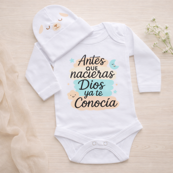 Body + Gorrito Ovejita "Antes que nacieras" Niña