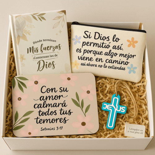 Regalo cristiano con palabras de fe Box María