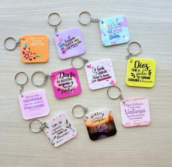 Pack 5 llaveros cristianos surtidos