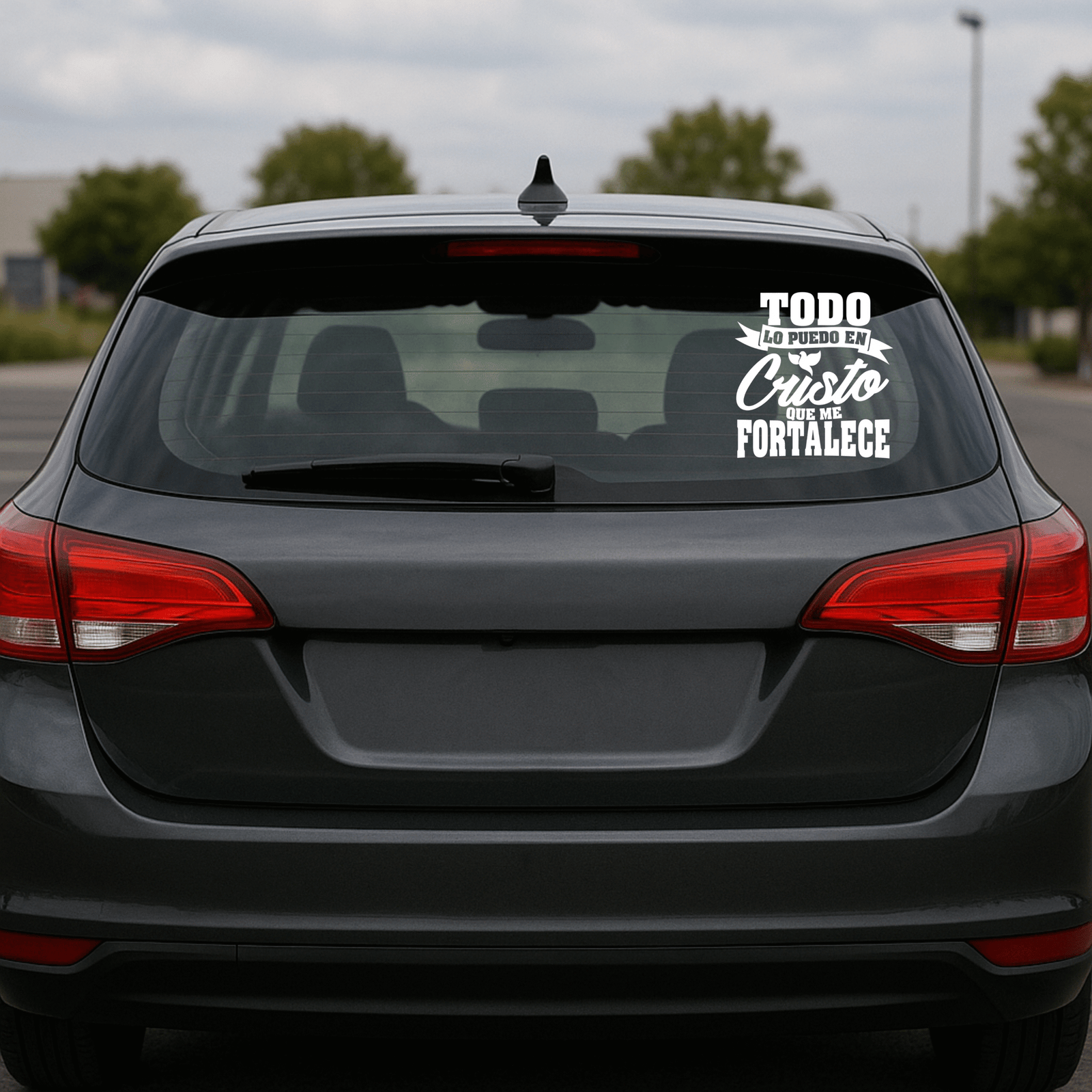 1 Adhesivo de Auto Cristiano (DTF) Todo lo puedo en Cristo