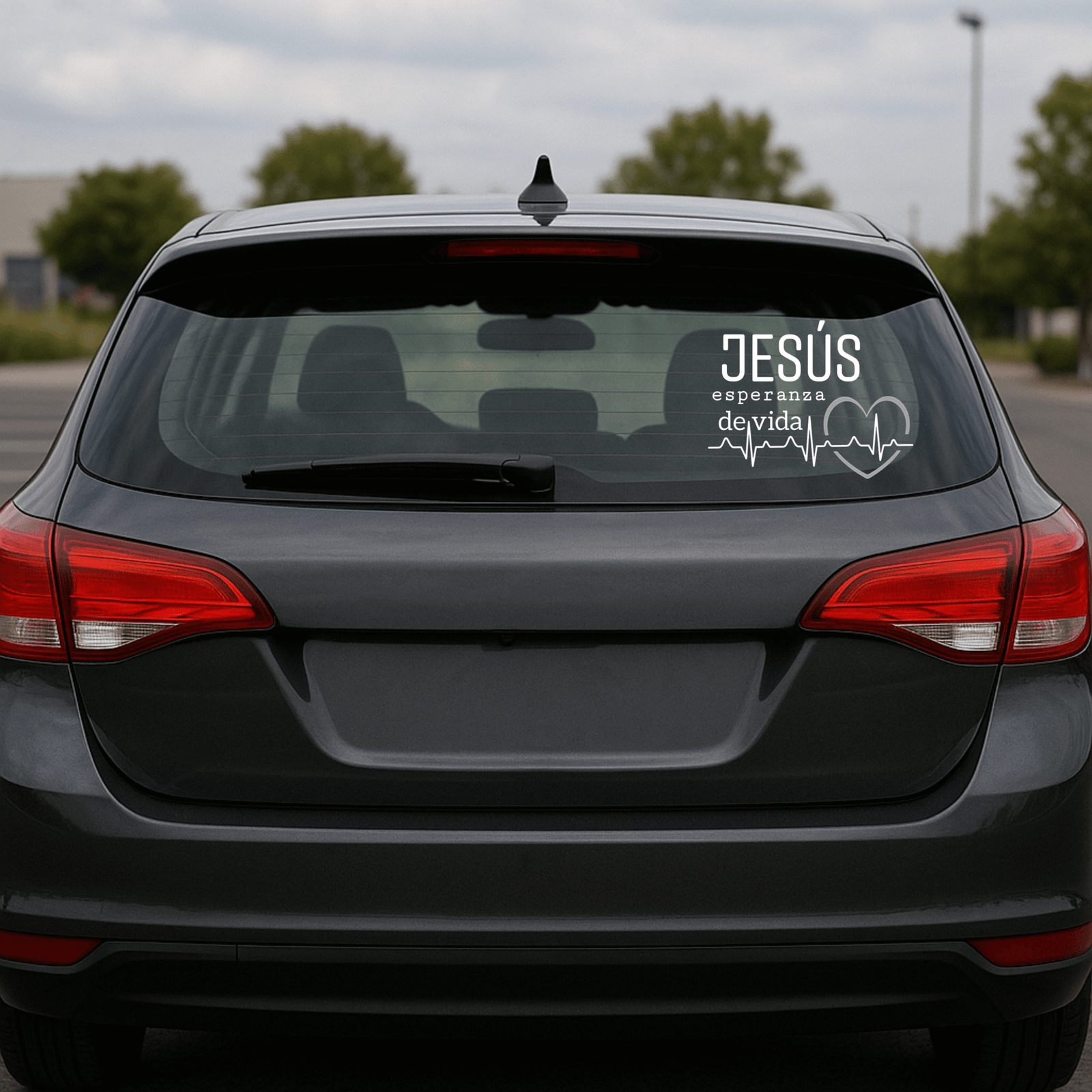 3 Adhesivo de Auto Cristiano (DTF) Jesús Esperanza de Vida