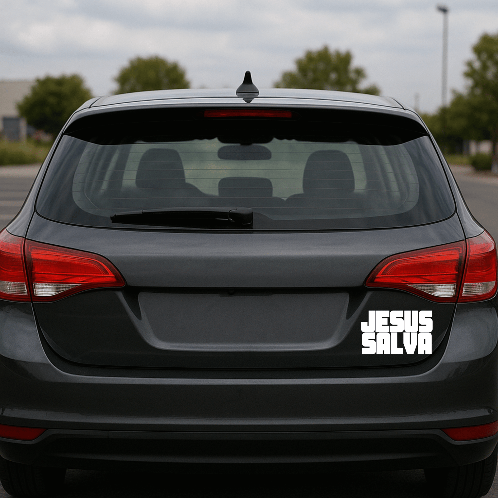 4 Adhesivo de Auto Cristiano (DTF) Jesús Salva