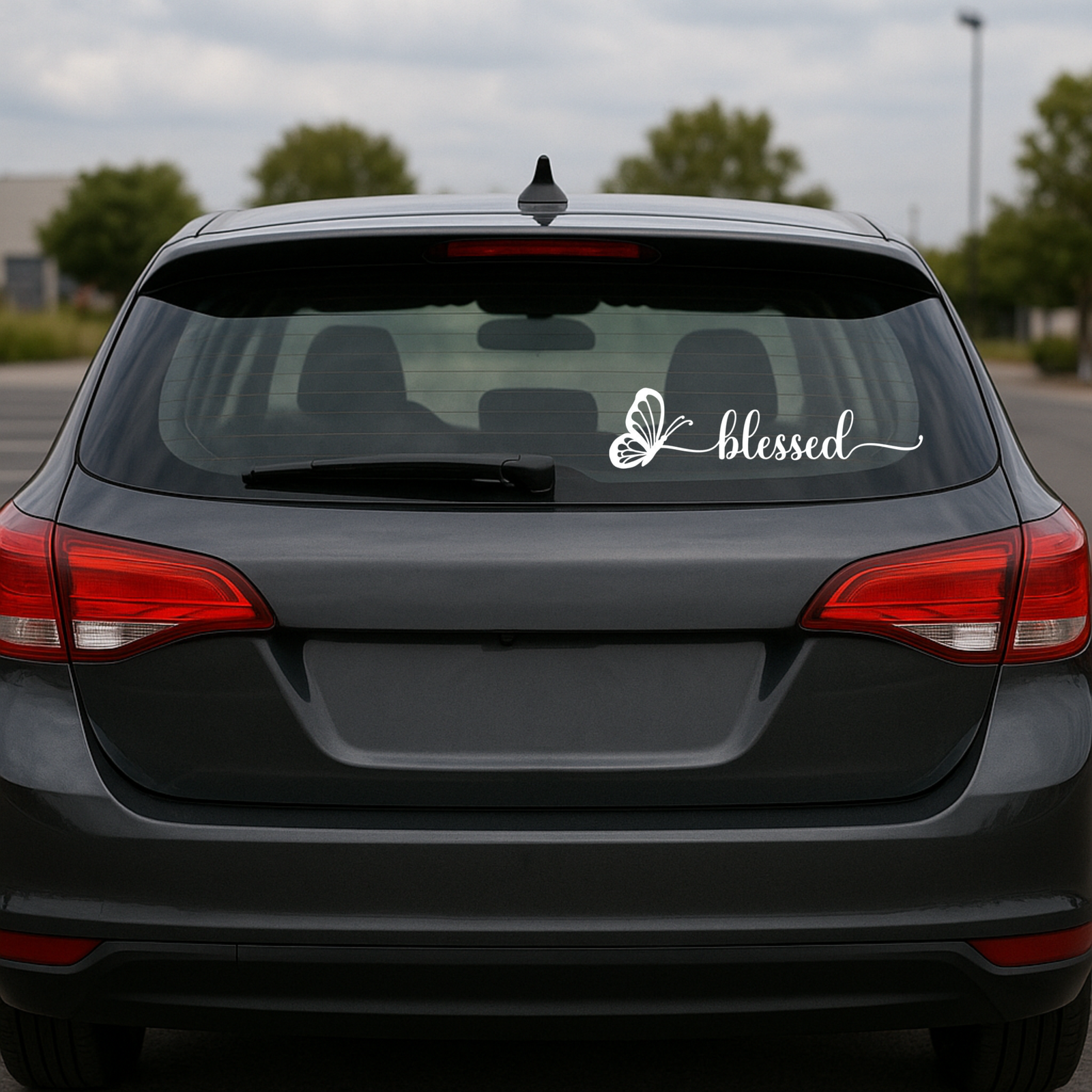 Adhesivo de Auto Cristiano (DTF) Bendecida