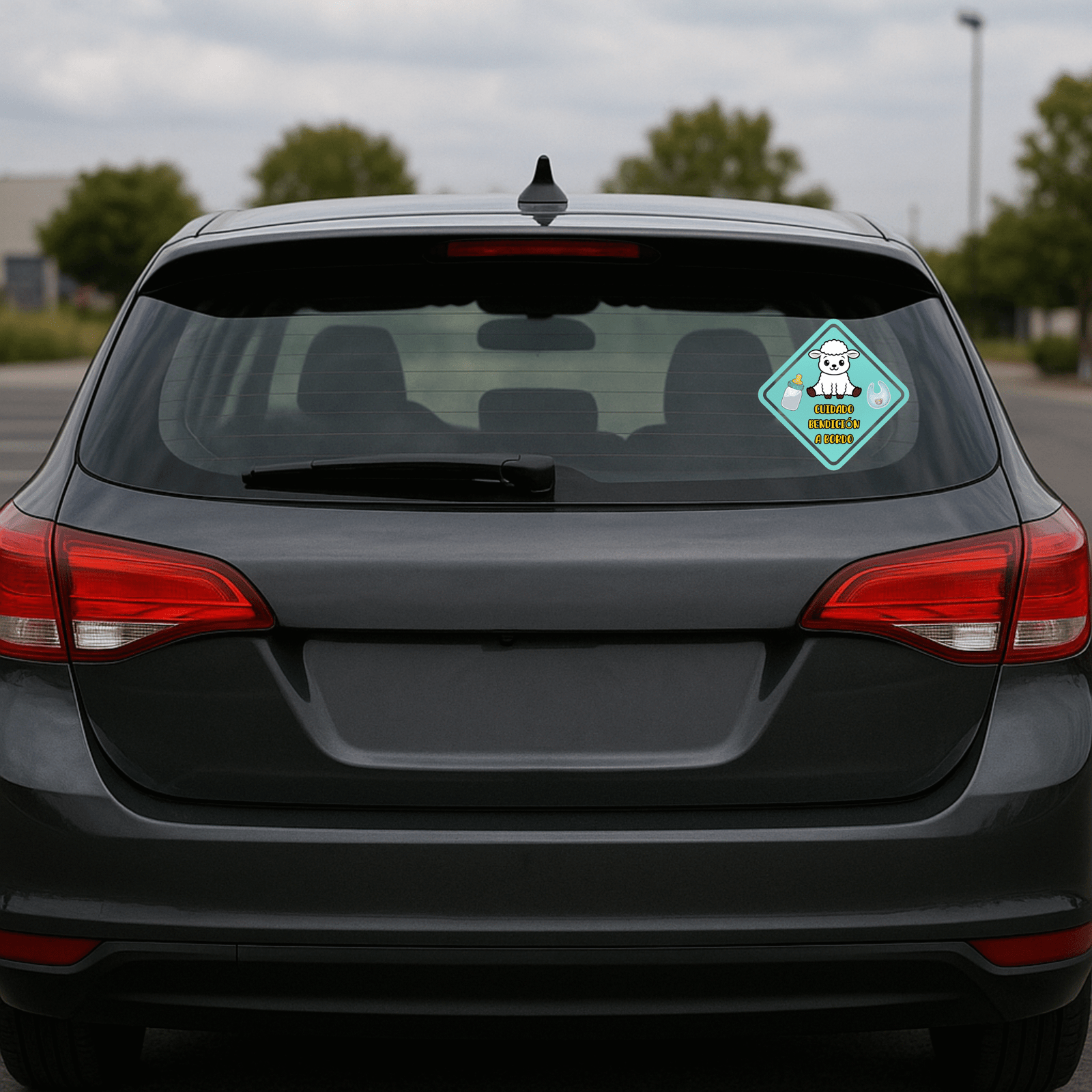 BEBE NIÑO Adhesivo de Auto Cristiano (DTF) La Bendición Celeste