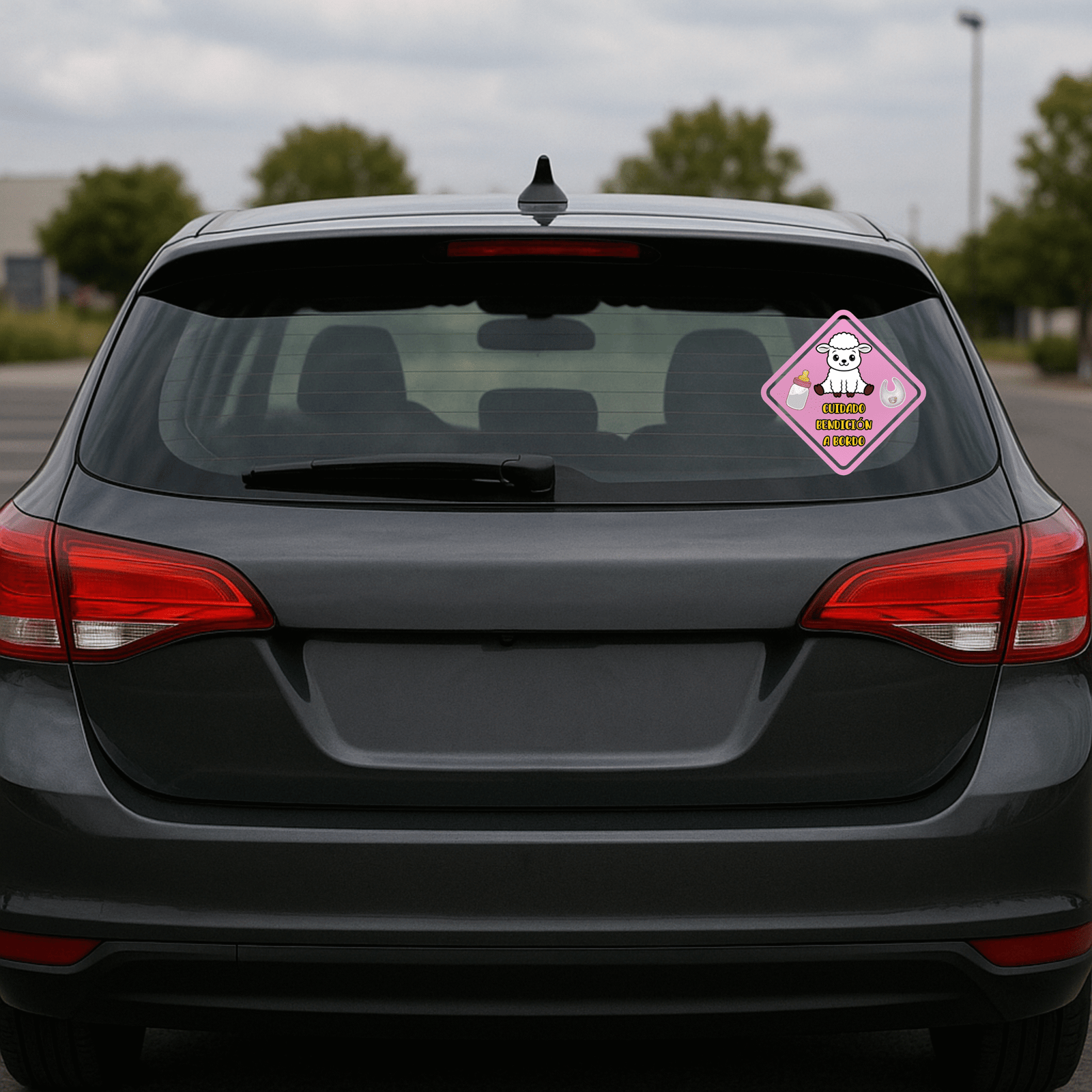 BEBENIÑA Adhesivo de Auto Cristiano (DTF) La Bendición Rosa