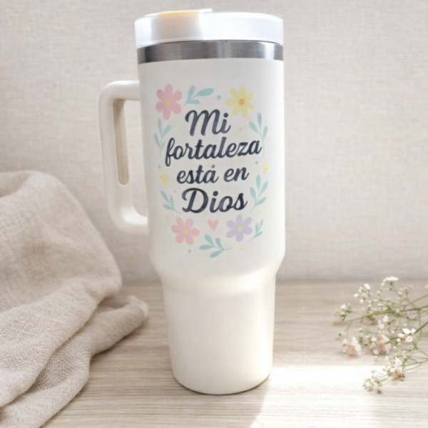 Vaso 1200 ml con asa Fortaleza Flores