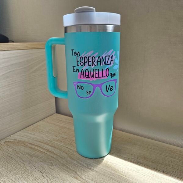 Vaso 1200 ml con asa Lentes Turquesa