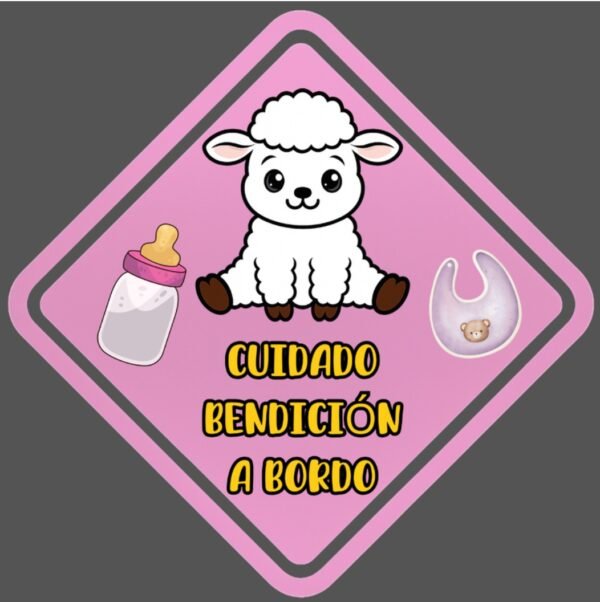 Adhesivo de Auto Cristiano (DTF) La Bendición Rosa