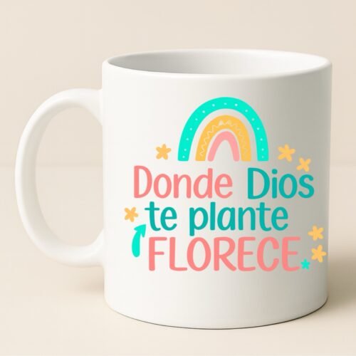 Taza 11oz Florece blanca