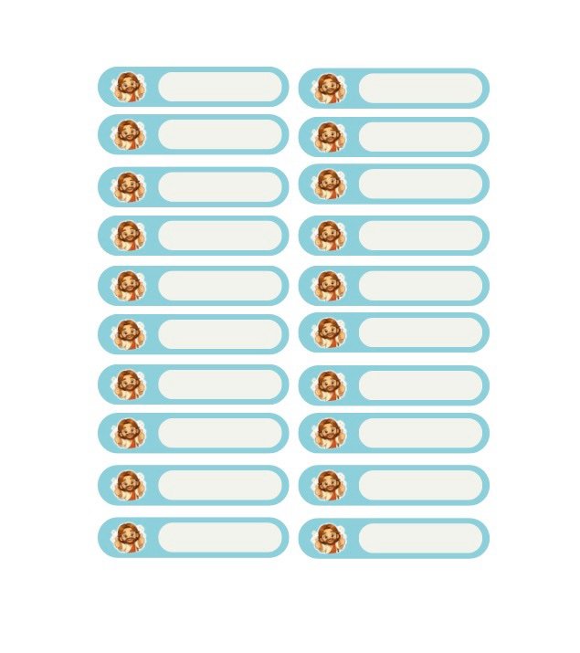 30 etiquetas escolares lápices y útiles niño