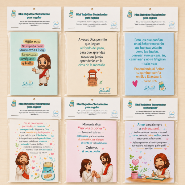 Pack de 8 Mini tarjetitas texturizadas