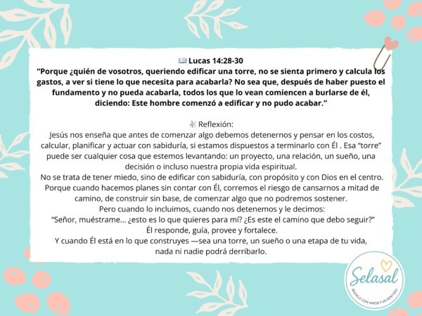 Tarjeta Mini Devocional Antes de construir la torre