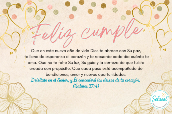 Tarjeta Feliz cumple con Versículo