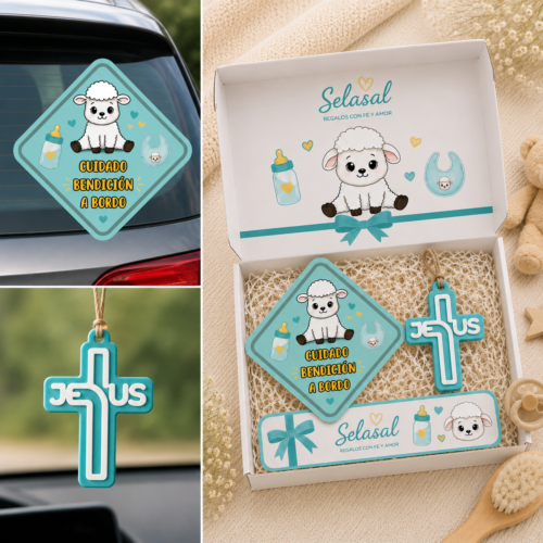 Kit Auto Bendición a Bordo niño
