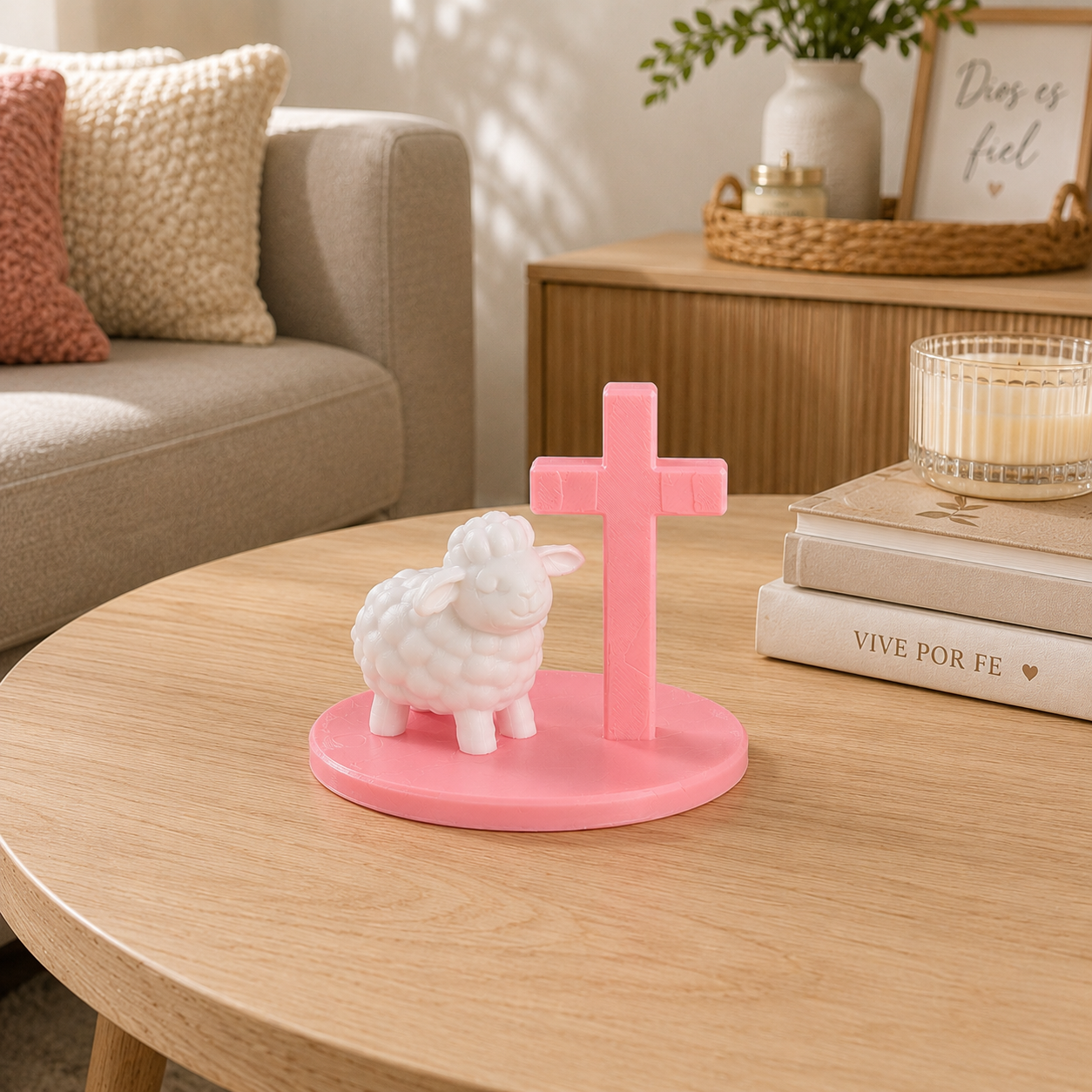 Figura decorativa rosa El Señor es mi Pastor, nada me faltará