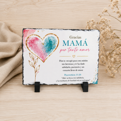 Cuadro roca Día de la Madre corazón