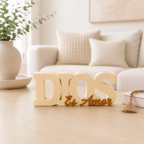 Figura decorativa Dios Es Amor Beige/café