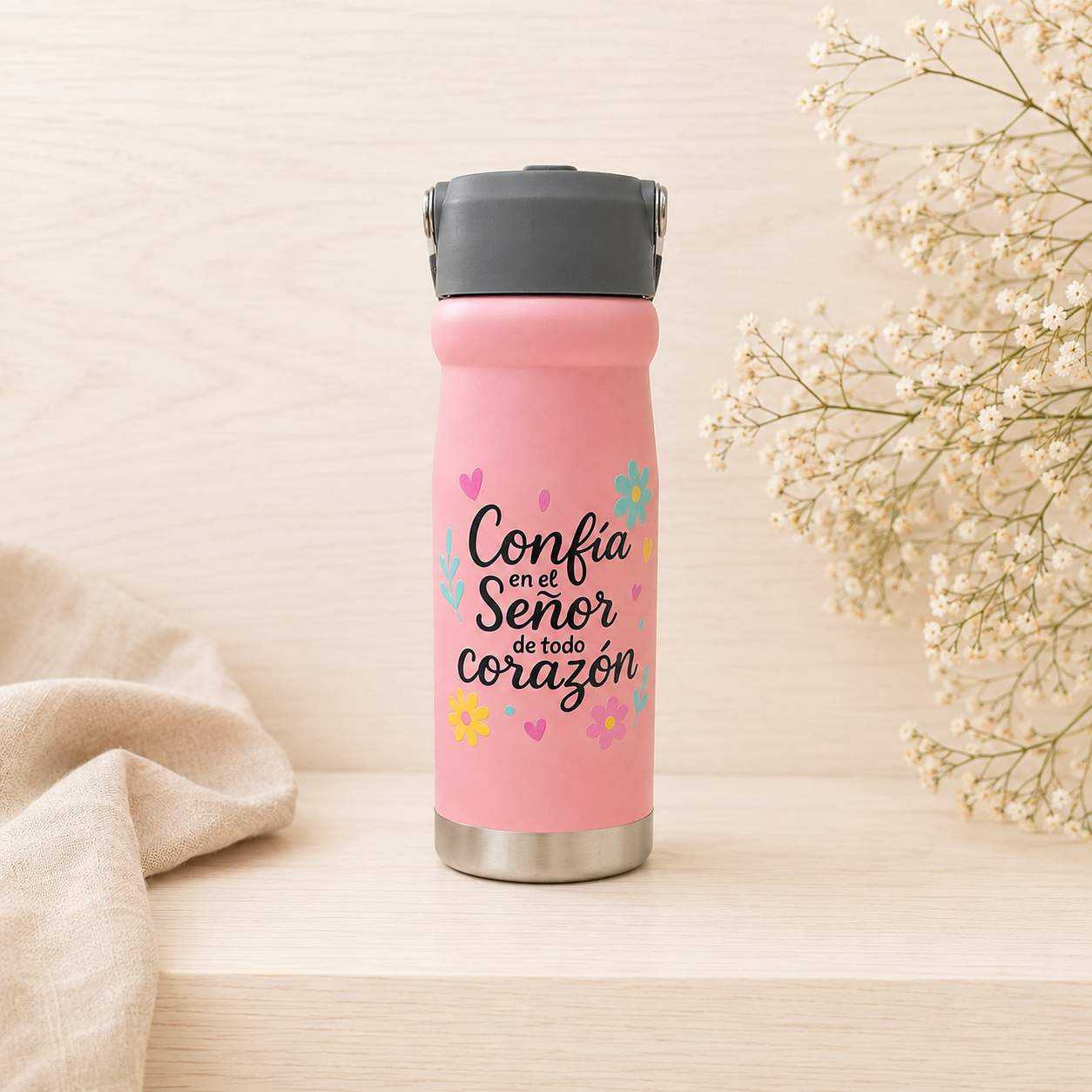 Termo 850 ml Confía en El Señor