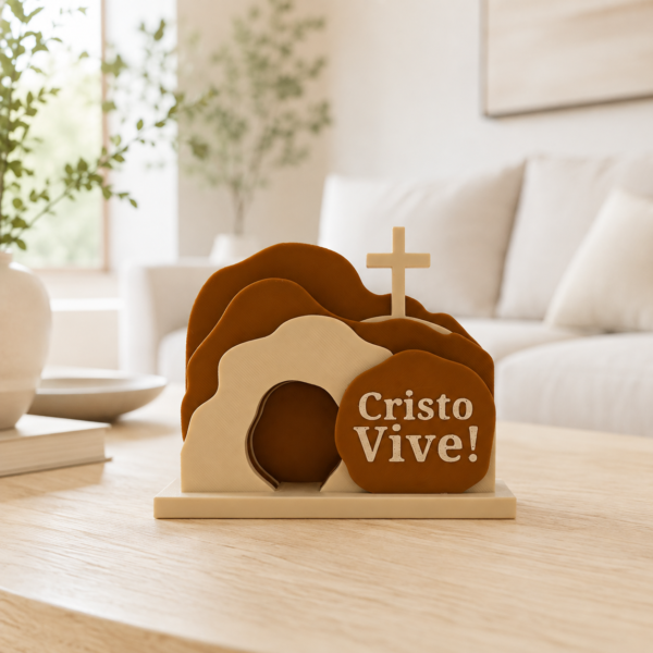 Figura decorativa Cristo Vive café