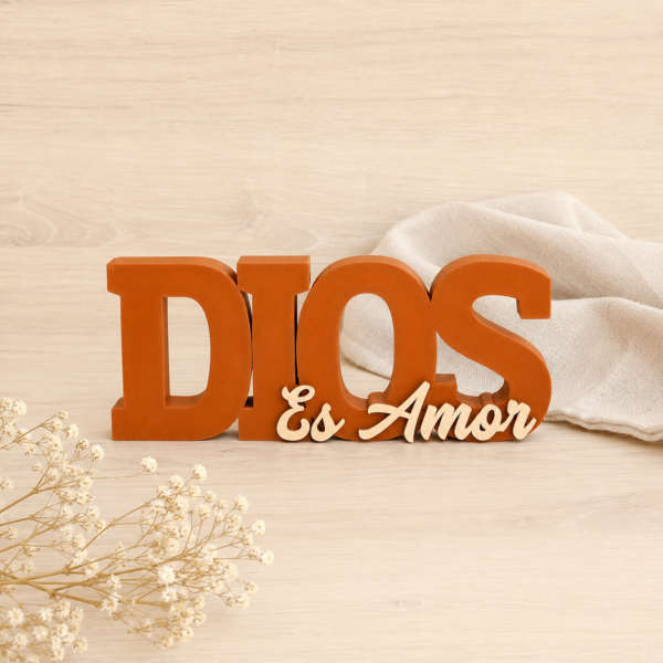 Figura decorativa Dios es Amor Café