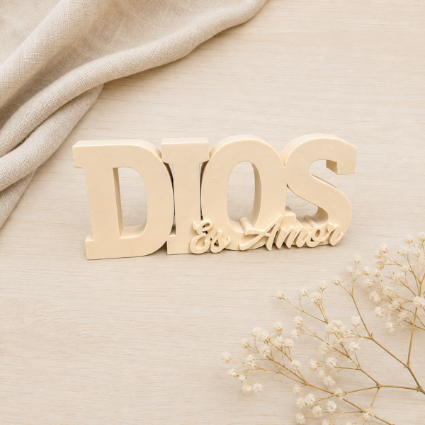 Figura Decorativa Dios es Amor Beige
