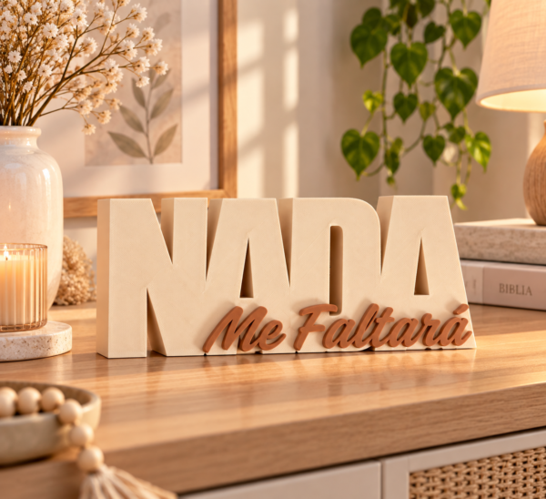 Figura decorativa Nada me faltará Beige/café