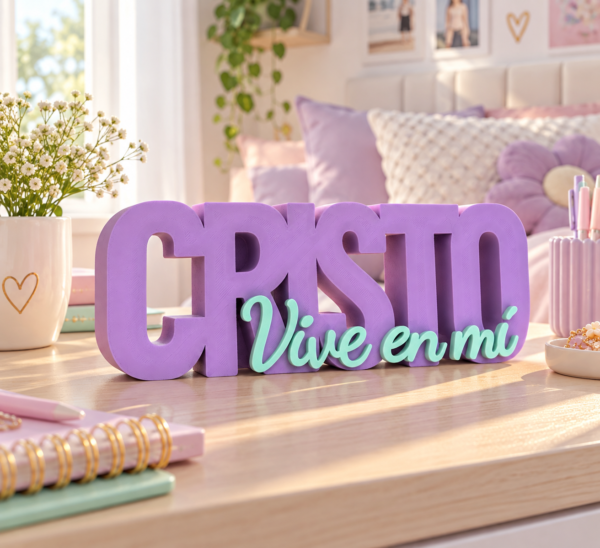 Figura decorativa Cristo vive en mí Morado/Menta
